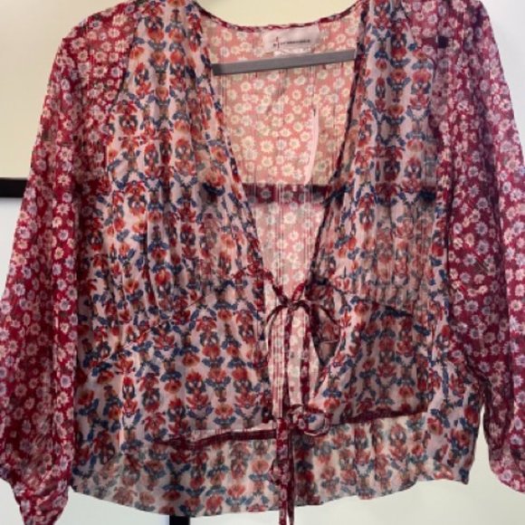 Anthropologie NWT Floral Tie-Front Kimono - Picture 3 of 4